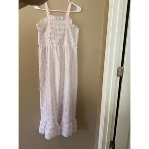 Vintage  Kid Duds Girls Nightgown Pink, Blue, White Size 14, no belt 1970's-80's